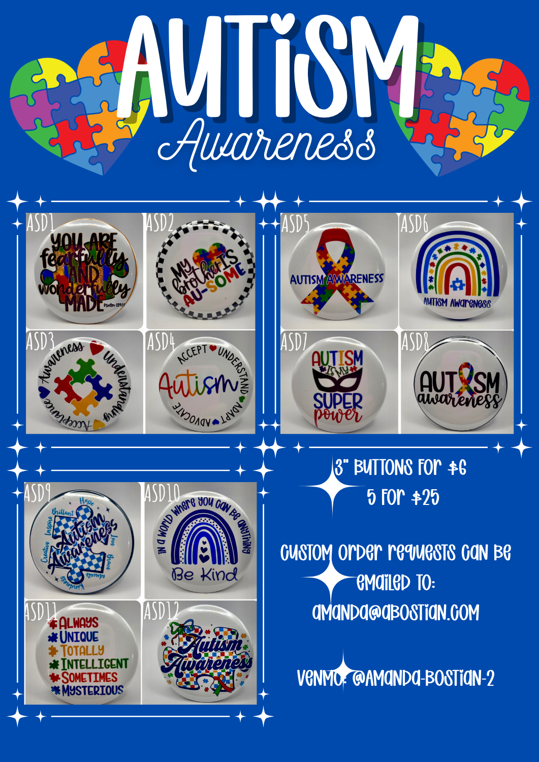 Autism Acceptance Button Catalog